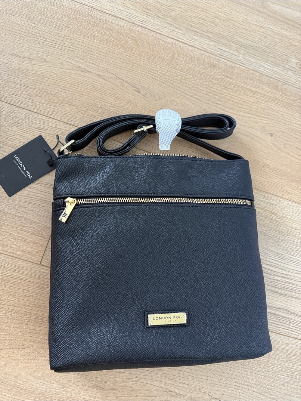 London Fog Purse Bag Black Crossbody Shoulder Handbag Classic NWT